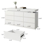 Modern 9-Drawer Dresser with LED Light Strip and Sleek Design
