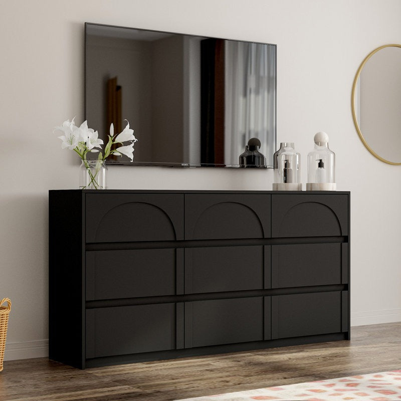 Elegant Bedroom Dresser with Minimalist and Sculpted Front
