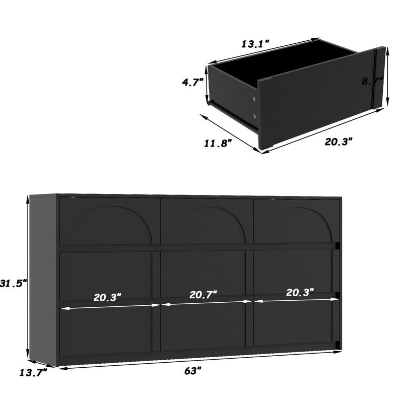 Elegant Bedroom Dresser with Minimalist and Sculpted Front