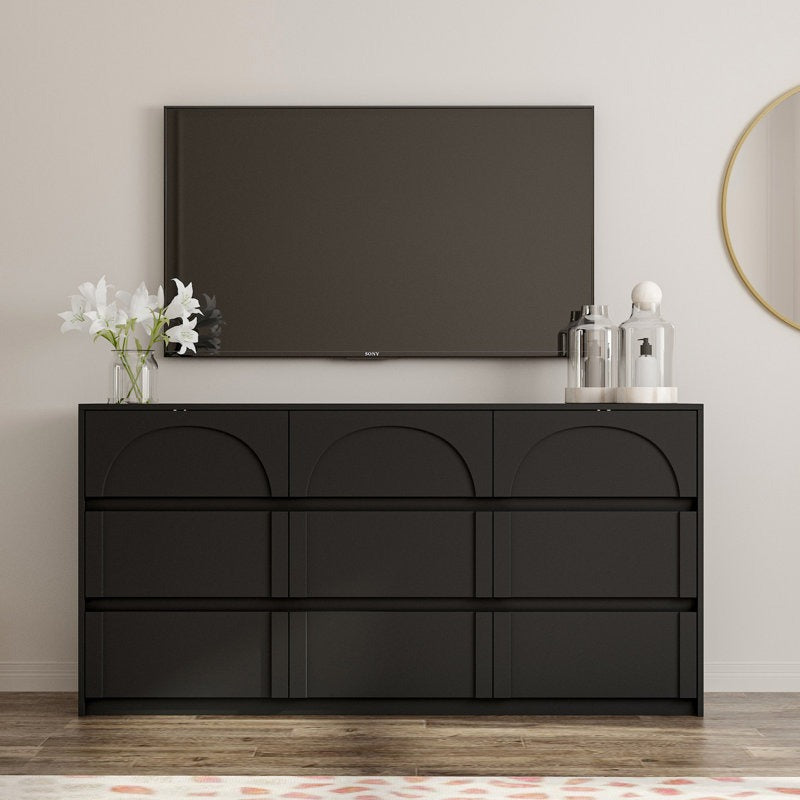 Elegant Bedroom Dresser with Minimalist and Sculpted Front