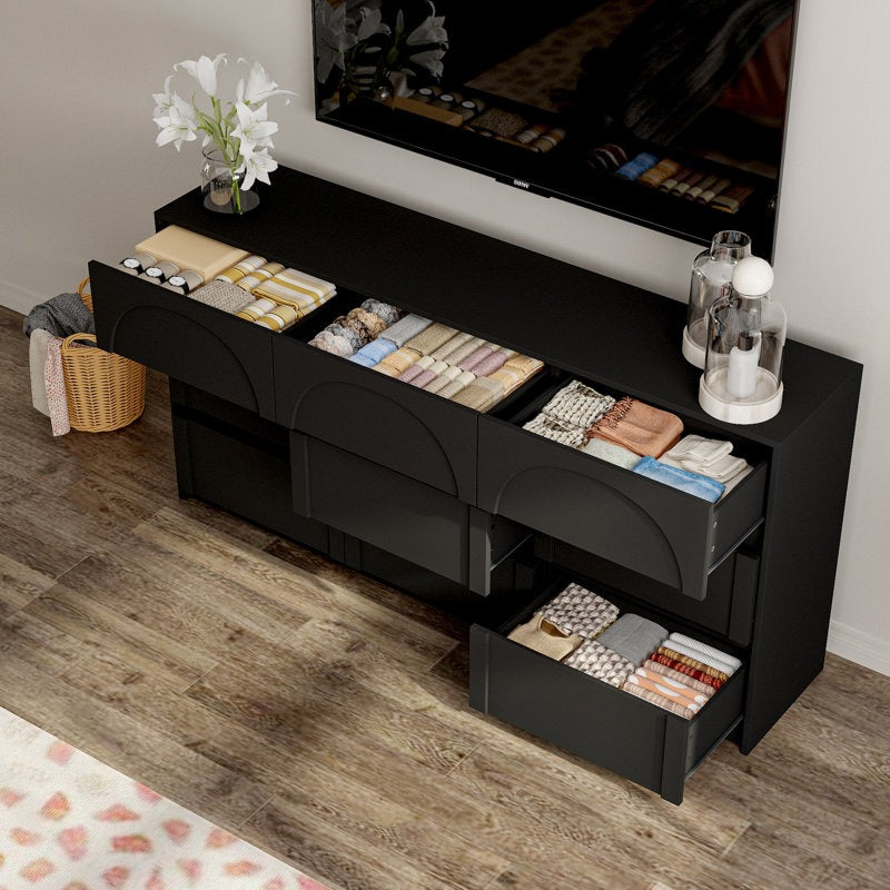 Elegant Bedroom Dresser with Minimalist and Sculpted Front