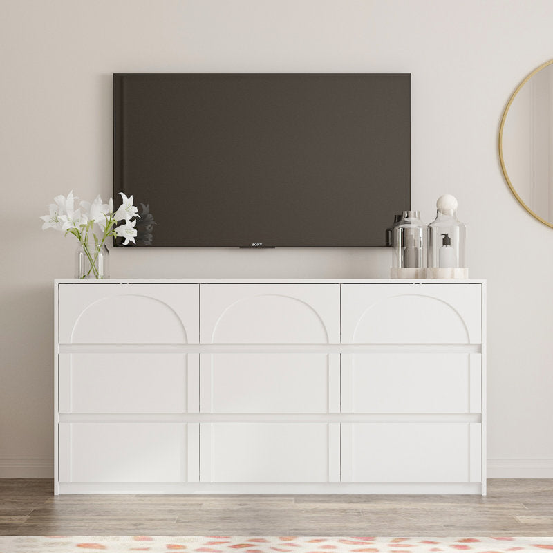 Elegant Bedroom Dresser with Minimalist and Sculpted Front