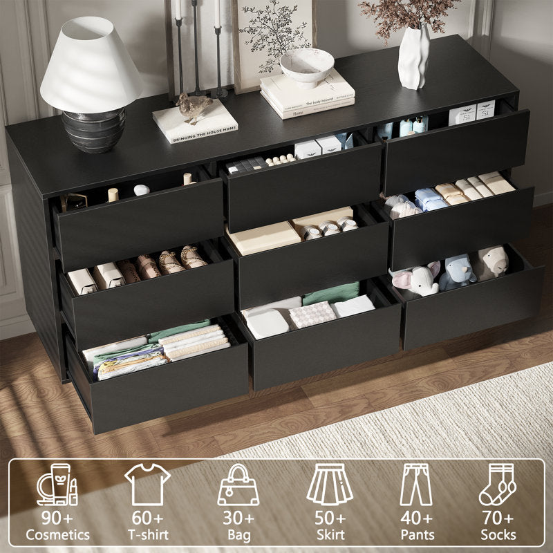 Contemporary Storage Dresser with Clean Lines and Wide Drawers