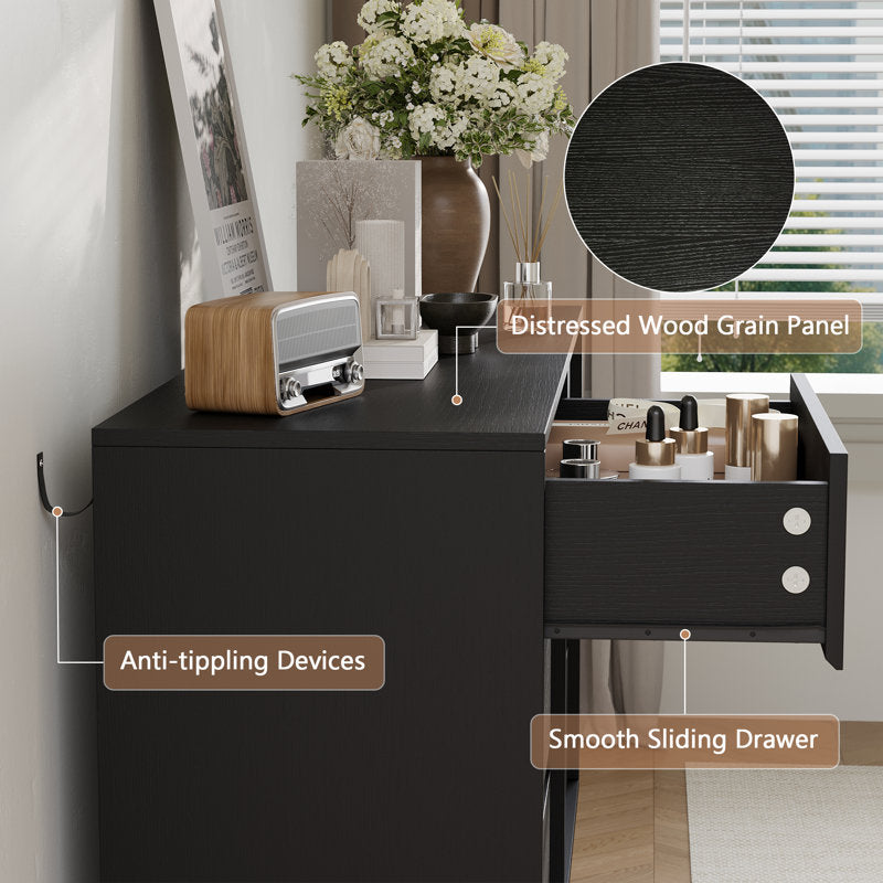 Contemporary Storage Dresser with Clean Lines and Wide Drawers