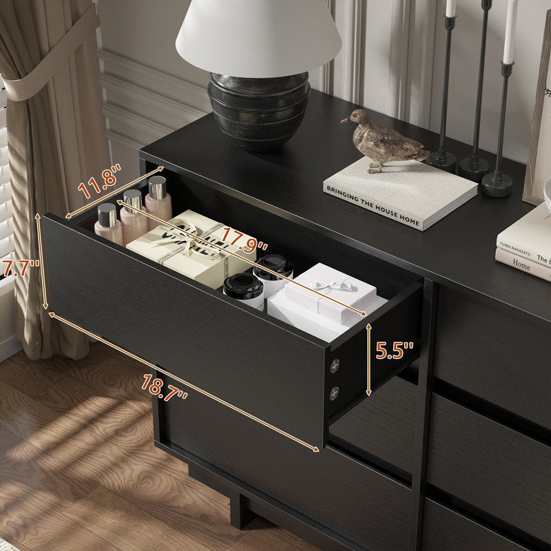 Contemporary Storage Dresser with Clean Lines and Wide Drawers