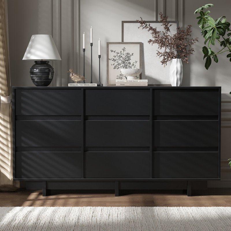 Contemporary Storage Dresser with Clean Lines and Wide Drawers