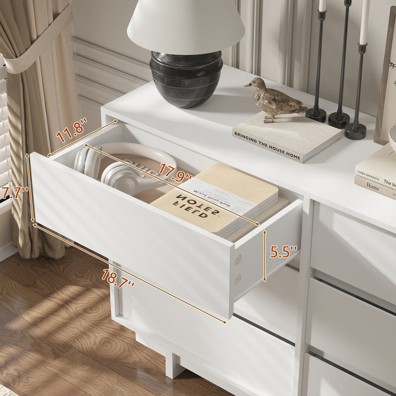 Contemporary Storage Dresser with Clean Lines and Wide Drawers
