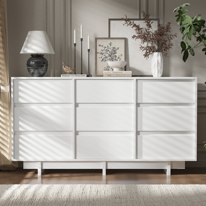 Contemporary Storage Dresser with Clean Lines and Wide Drawers
