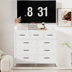 Elegant White Bedroom Chest with Minimalist Panel Drawer Fronts