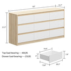 Contemporary Storage Dresser with Natural Wood Frame Accent
