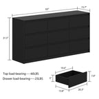 Contemporary Storage Dresser with Natural Wood Frame Accent