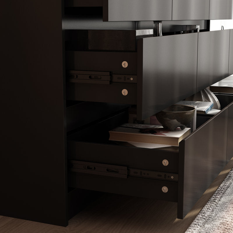 Contemporary Storage Dresser with Natural Wood Frame Accent