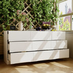 Designer White Storage Cabinet with Wave Pattern Drawers and Clean Modern Look