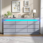Premium Bedroom Dresser Cabinet with LED Accent Lighting and Elegant Finish