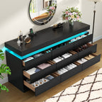 Premium Bedroom Dresser Cabinet with LED Accent Lighting and Elegant Finish