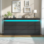 Premium Bedroom Dresser Cabinet with LED Accent Lighting and Elegant Finish