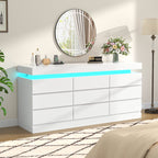 Premium Bedroom Dresser Cabinet with LED Accent Lighting and Elegant Finish