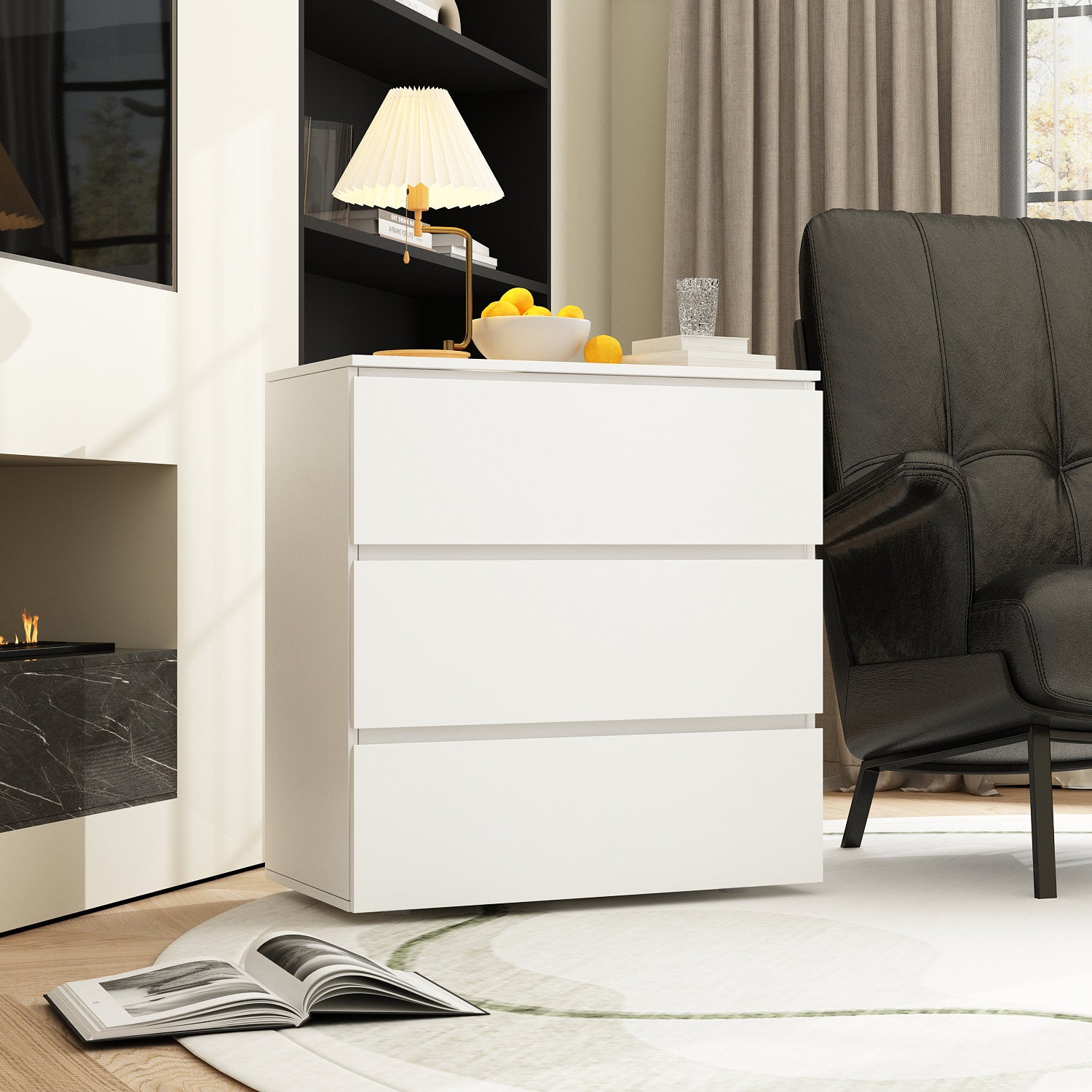 Modern 3-Drawer Dresser with Handle-Free Minimalist Design