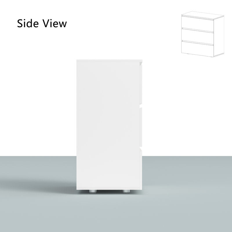 Modern 3-Drawer Dresser with Handle-Free Minimalist Design