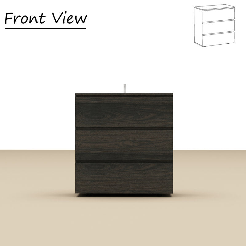 Modern 3-Drawer Dresser with Handle-Free Minimalist Design