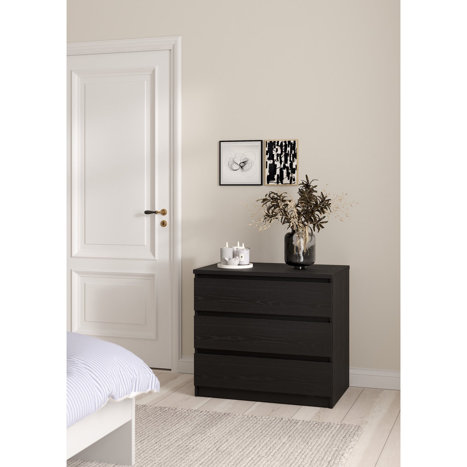 Minimalist Bedroom Dresser with Clean Lines and Spacious Drawers
