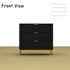 Elegant Bedroom Dresser with Gold Hardware and Elevated Base