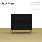 Elegant Bedroom Dresser with Gold Hardware and Elevated Base