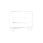 Elegant Bedroom Dresser with Gold Hardware and Elevated Base