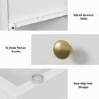 Classic Storage Cabinet with 3 Drawers and Premium Gold Accents