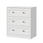 Classic Storage Cabinet with 3 Drawers and Premium Gold Accents