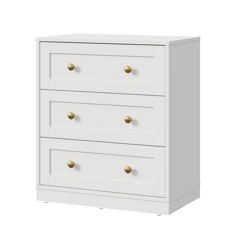Classic Storage Cabinet with 3 Drawers and Premium Gold Accents