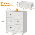 Classic Storage Cabinet with 3 Drawers and Premium Gold Accents
