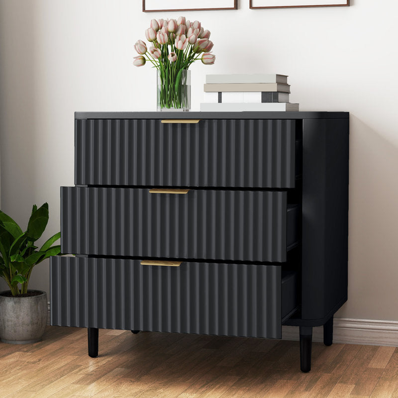 Minimalist Storage Dresser with Fluted Front and Sturdy Legs