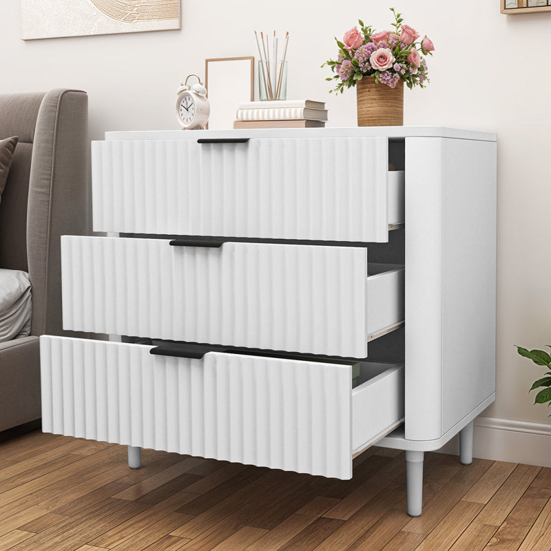 Minimalist Storage Dresser with Fluted Front and Sturdy Legs
