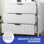 Minimalist Storage Dresser with Fluted Front and Sturdy Legs
