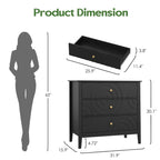 Stylish Bedroom Dresser with Embossed Circle Pattern and Sleek Frame
