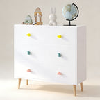 Modern Kids Chest of Drawers with Multicolor Pastel Finish and Fun Handles