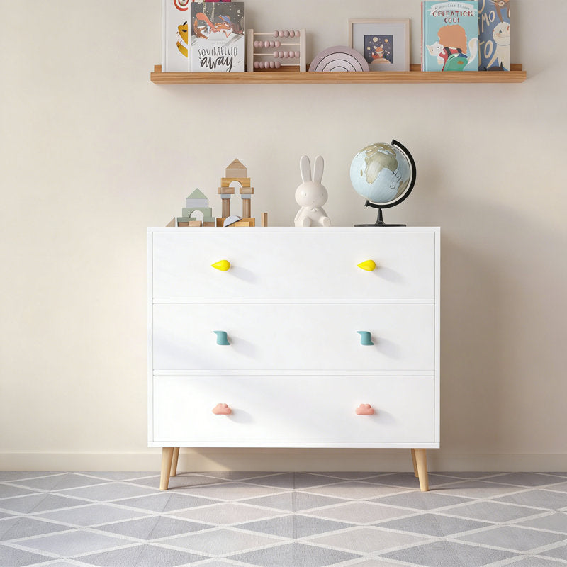 Modern Kids Chest of Drawers with Multicolor Pastel Finish and Fun Handles