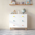 Modern Kids Chest of Drawers with Multicolor Pastel Finish and Fun Handles