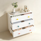 Modern Kids Chest of Drawers with Multicolor Pastel Finish and Fun Handles