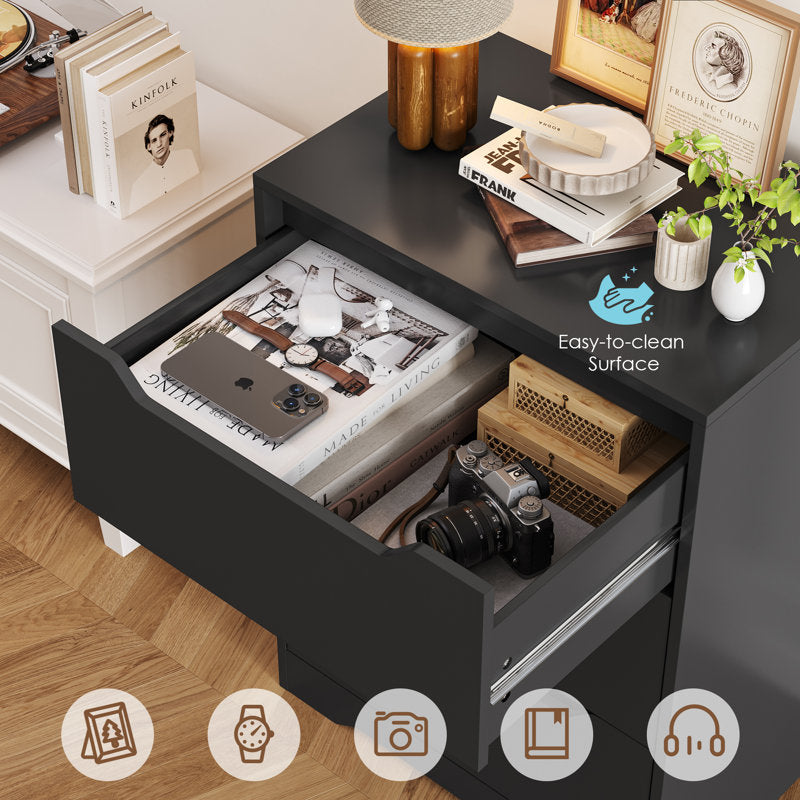 Contemporary Bedroom Storage Chest with 3 Spacious Drawers and Minimalist Style