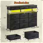 Modern Chest of Drawers with Display Shelf and Built-In LED Lighting