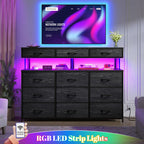 Modern Chest of Drawers with Display Shelf and Built-In LED Lighting