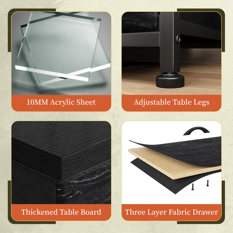 Modern Chest of Drawers with Display Shelf and Built-In LED Lighting