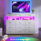 Modern Chest of Drawers with Display Shelf and Built-In LED Lighting