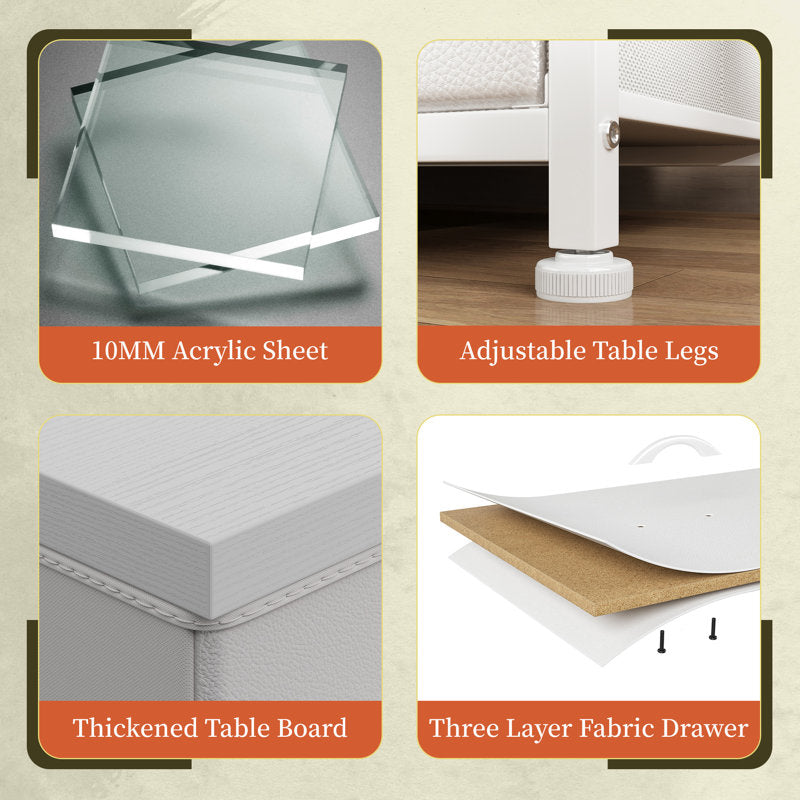 Modern Chest of Drawers with Display Shelf and Built-In LED Lighting