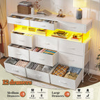 Modern Chest of Drawers with Display Shelf and Built-In LED Lighting