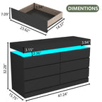 Contemporary  Double Dresser with LED Accent Lighting and Spacious Storage Drawers