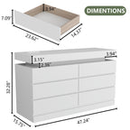 Contemporary  Double Dresser with LED Accent Lighting and Spacious Storage Drawers