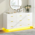 Luxury High Gloss Dresser with LED Underlight and Spacious Storage Drawers
